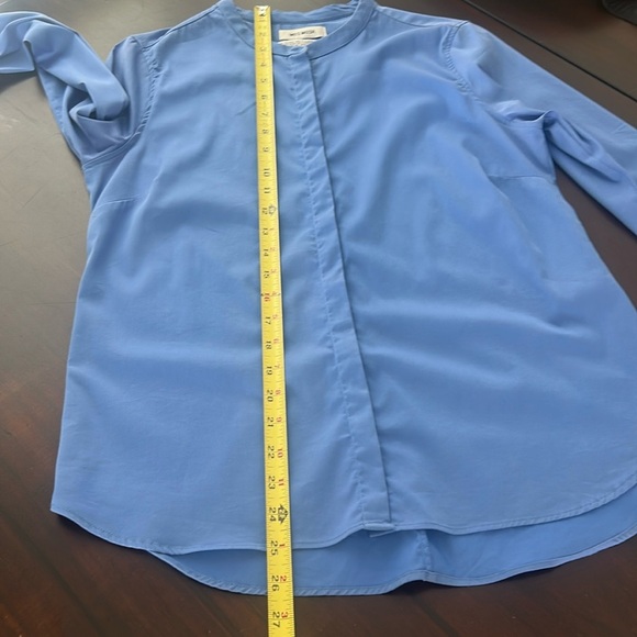 Mos Mosh Mattie Blue Button Down Ruffle Cuff Size Blouse Women Size M - Picture 10 of 13